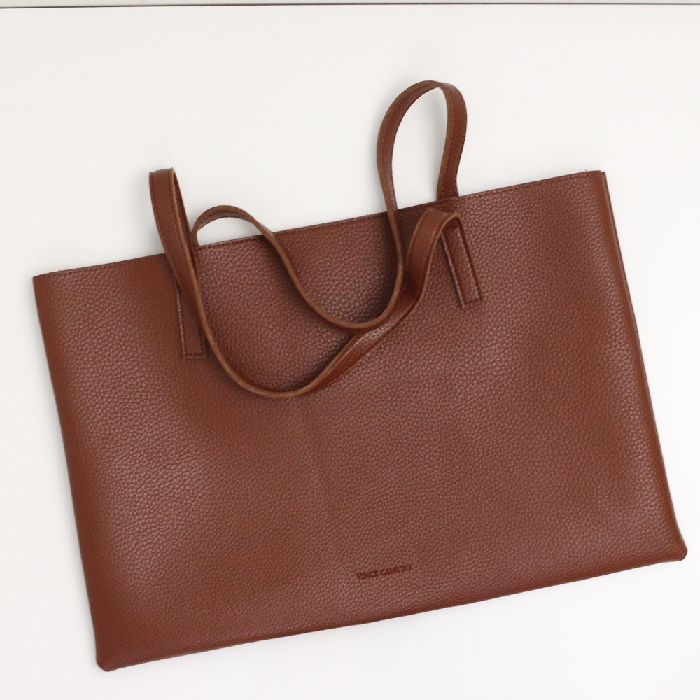Vince Camuto Vegan Handbag Tote Brown EUC